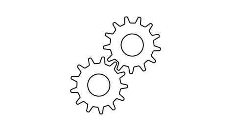 Two Gears flat icon Seamless Rotation. Abstract Working Process. Stock Footage 139276768