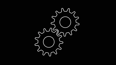 Two Gears flat icon Seamless Rotation. Abstract Working Process. Stock Footage 139572035