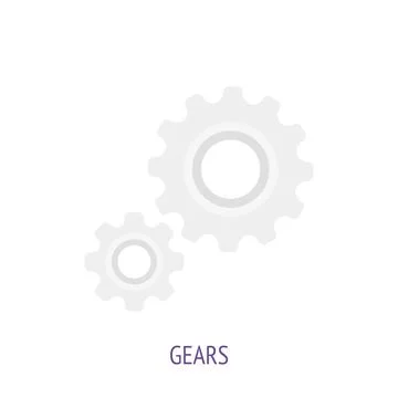 Two gears vector flat icon. Symbols of scientific research and education. Stock Illustration