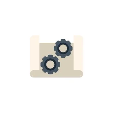 Two gears working together on a project management plan Stock Illustration