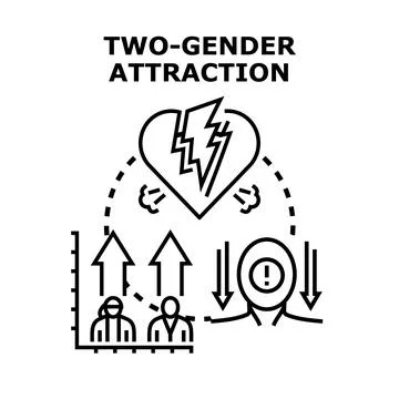 Two gender attraction concept vector illustration Stock Illustration