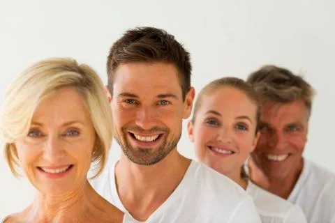 Two generations of couples in a row Stock Photos