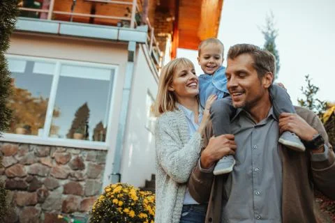 Two generations of happiness Foto stock