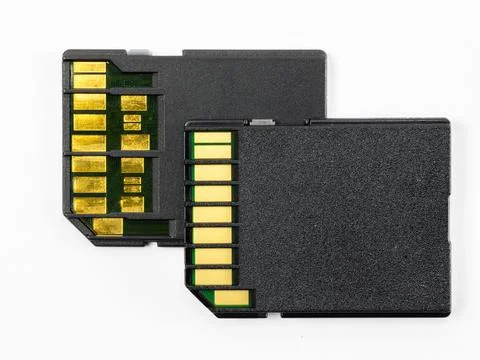 Two generations of UHS SD cards. Foto stock