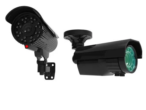 Two generic surveillance cameras Stock Illustration