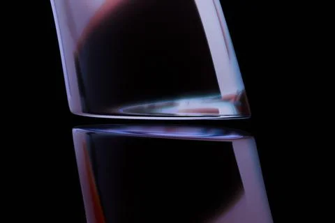 Two geometric shapes, one atop the other, reflected in a glossy surface, ag.. Stock Illustration