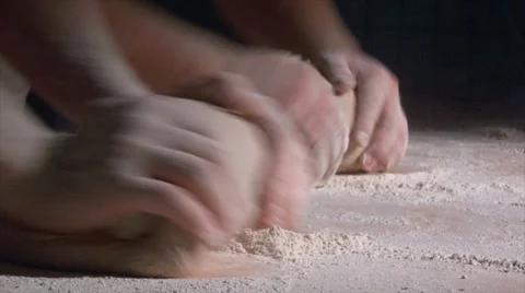 Two german baker kneading bread side spot 10822 Vidéo 12671933