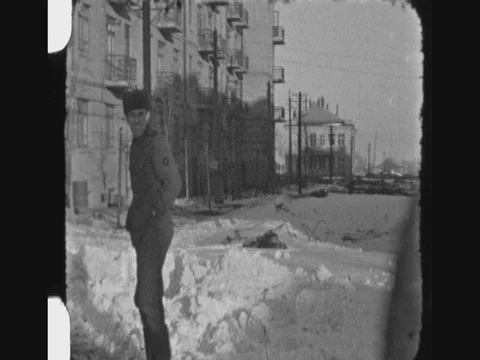 Two German Soldiers Lighting Up A Cigarette Stock Footage 80578560