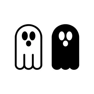 Two ghost icons in black and white. Vector illustration design. Stock Illustration