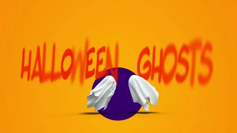 Two ghosts come together, dance and separate it's Halloween 스톡 동영상 313474745