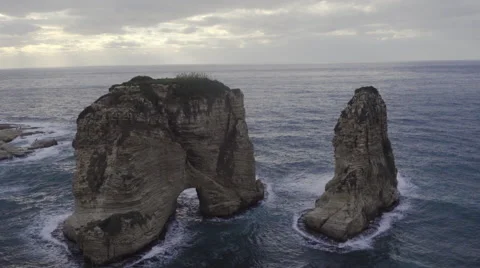 Two giant rocks on the seashore Video stock 58799643