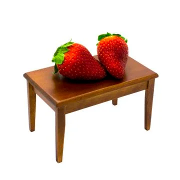Two giant strawberries Stock Photos