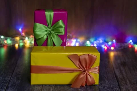 Two gift box Christmas Stock Photos
