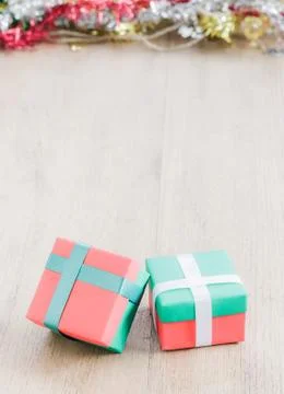 Two gift box on table Stock Photos
