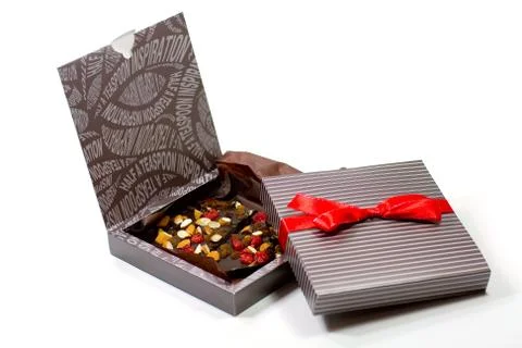 Two gift boxes with chocolate Stock-Fotos