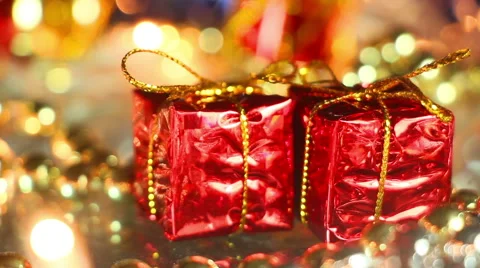 Two gift boxes christmas loopable background Stock Footage 68673676