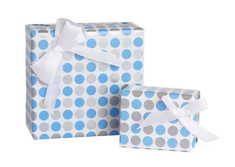 Two gift boxes isolated on white background Stock Photos