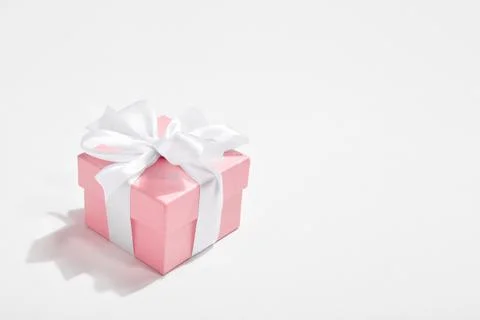 Two gift boxes on a pink background. Background for Valentine's Day. Stock-Fotos