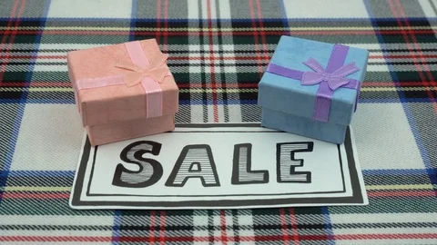 Two giftboxes and sale Stock Footage 104701360