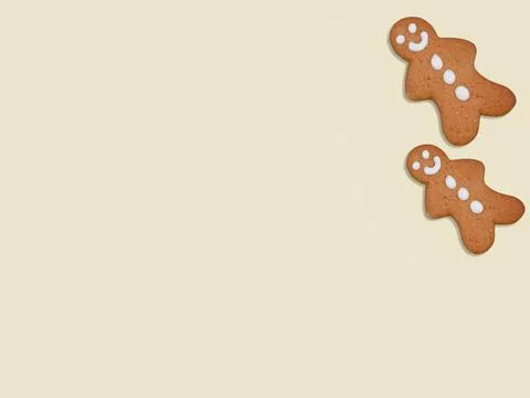 Two gingerbread men with copy space Stock Photos