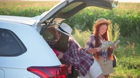 Two girlfriends going on trip. Stock Footage 159969708