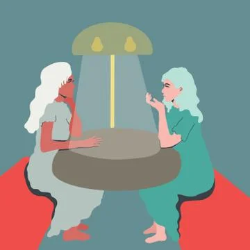Two girlfriends gossiping. Stock Illustration