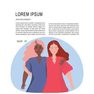 Two girlfriends illustration. Stock Illustration