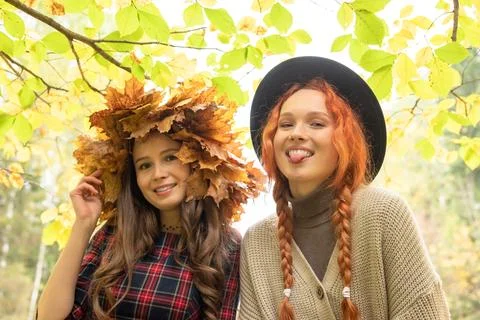 Two girlfriends Stock Photos