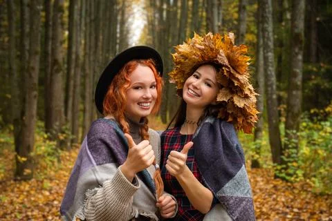 Two girlfriends Stock Photos