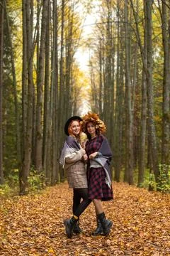 Two girlfriends Stock Photos