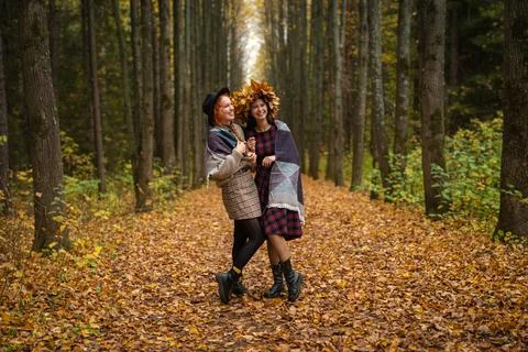 Two girlfriends Stock Photos