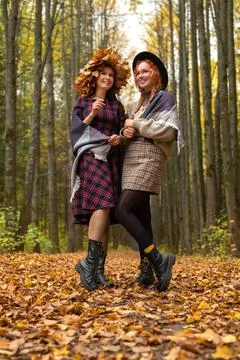 Two girlfriends Stock Photos