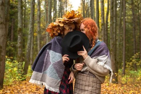 Two girlfriends Stock Photos