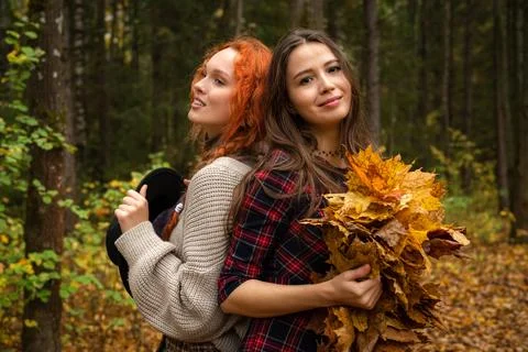 Two girlfriends Stock Photos
