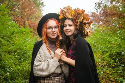 Two girlfriends Stock Photos