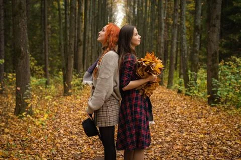 Two girlfriends Stock Photos