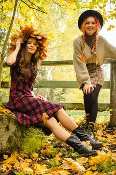 Two girlfriends Stock Photos