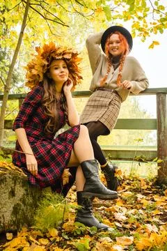 Two girlfriends Stock Photos