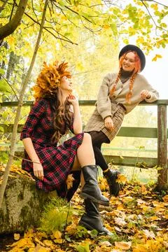 Two girlfriends Stock Photos