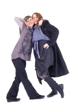 Two Girlfriends Posing Stock Photos