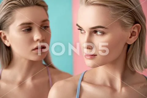 Two girls being well cared Stock Photos