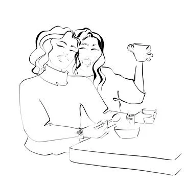 Two girls with a cup Stock Illustration