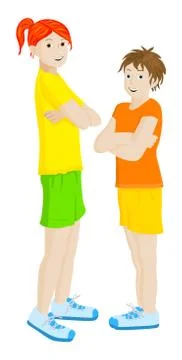 Two girls Stock Illustration