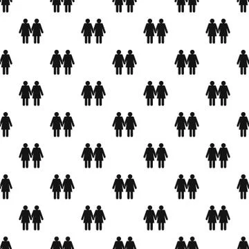 Two girls lesbians pattern vector Stock Illustration