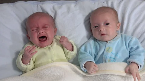 two babies crying