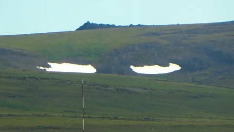 Two glaciers in the shape of the eye Stock Footage 100230551