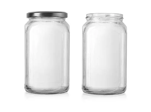 Two glas jars isolated Stock Photos