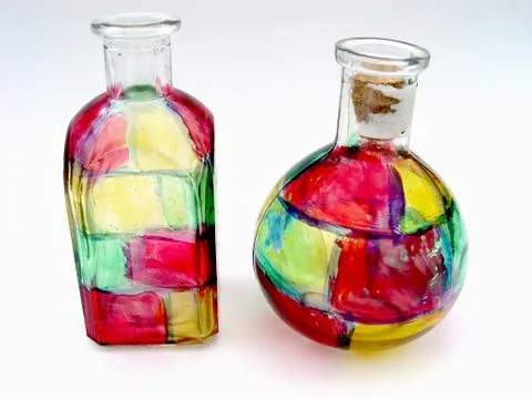 Two glass bottles Stock Photos