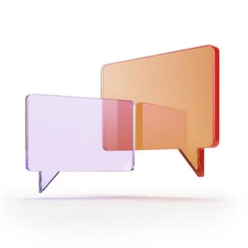 Two glass bubble speech icons 库存插图