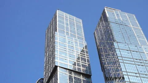 Two glass towers Stock Footage 68742974